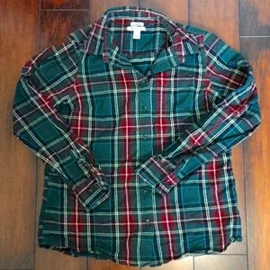 Scotch Plaid Flannel Shirt Slightly Fitted